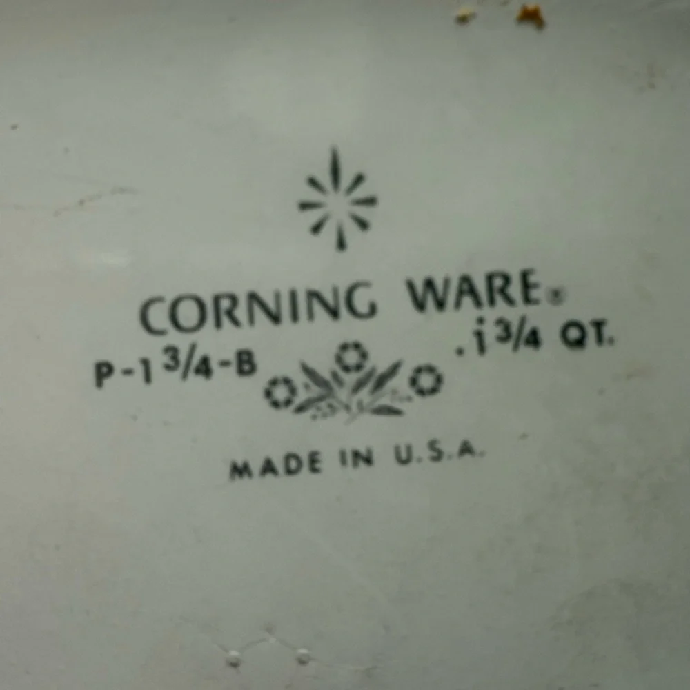 Corningware White Casserole Dish with Blue Floral Pattern - Picture 4 of 4